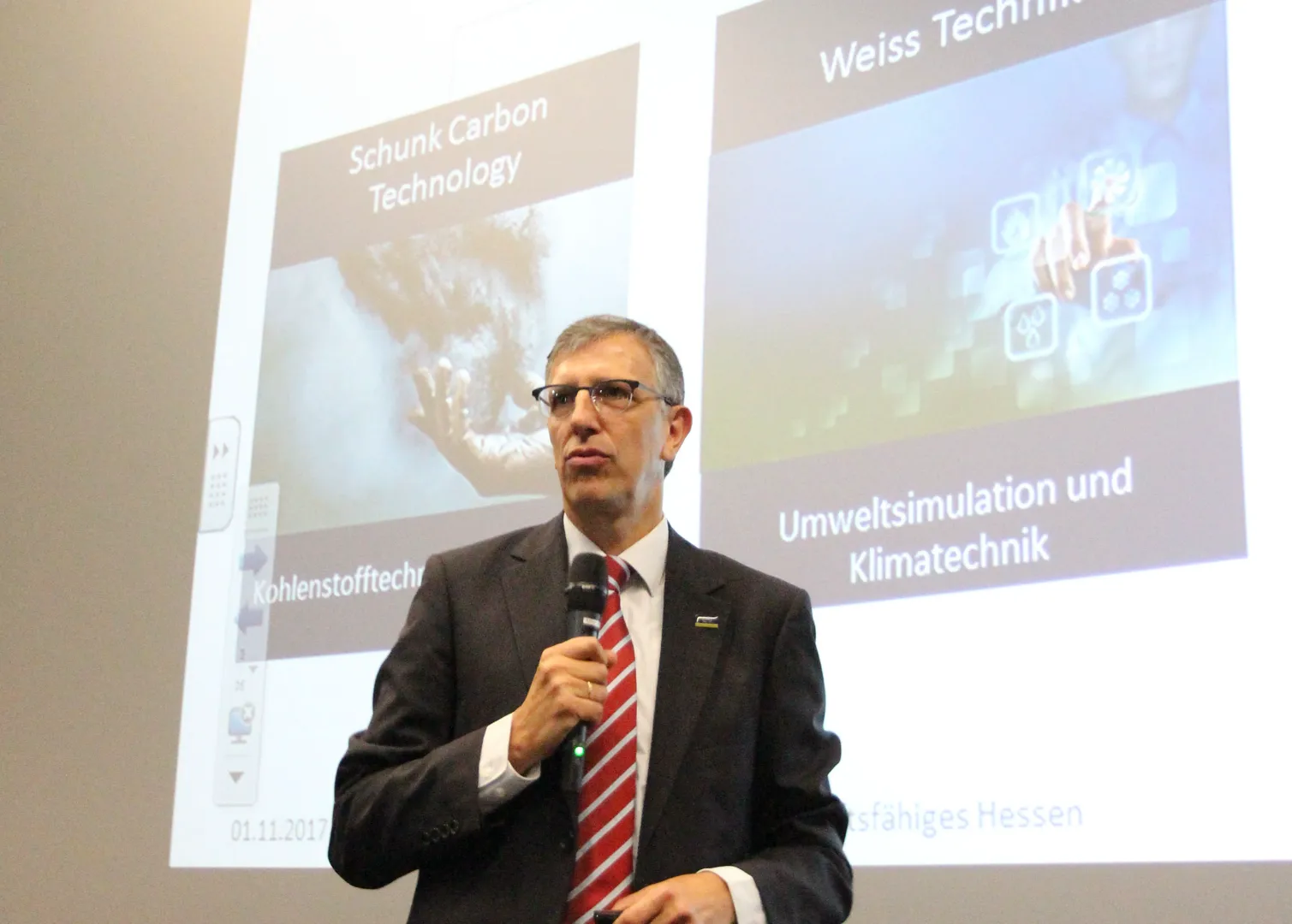 Über "Innovationen für ein zukunftsfähiges Hessen" sprach Arno Roth, Vorsitzender der Unternehmensleitung der Schunk Group. Foto: THM/Armin Eikenberg