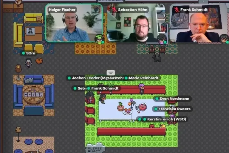 Bildungseinrichtungen informieren sich über virtuelle Treffen in der „Gather Town“