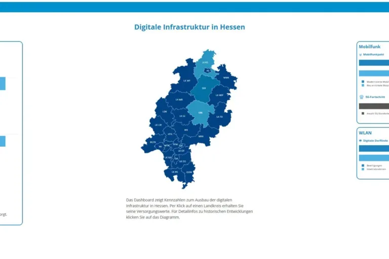 Mehr Transparenz: Neues Onlineangebot zeigt Ausbaufortschritt der digitalen Infrastruktur in Hessen