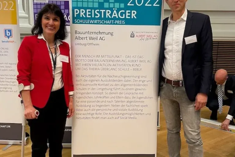 Ausgezeichnete Ausbildung: SCHULEWIRTSCHAFTSPREIS Deutschland für die Albert Weil AG